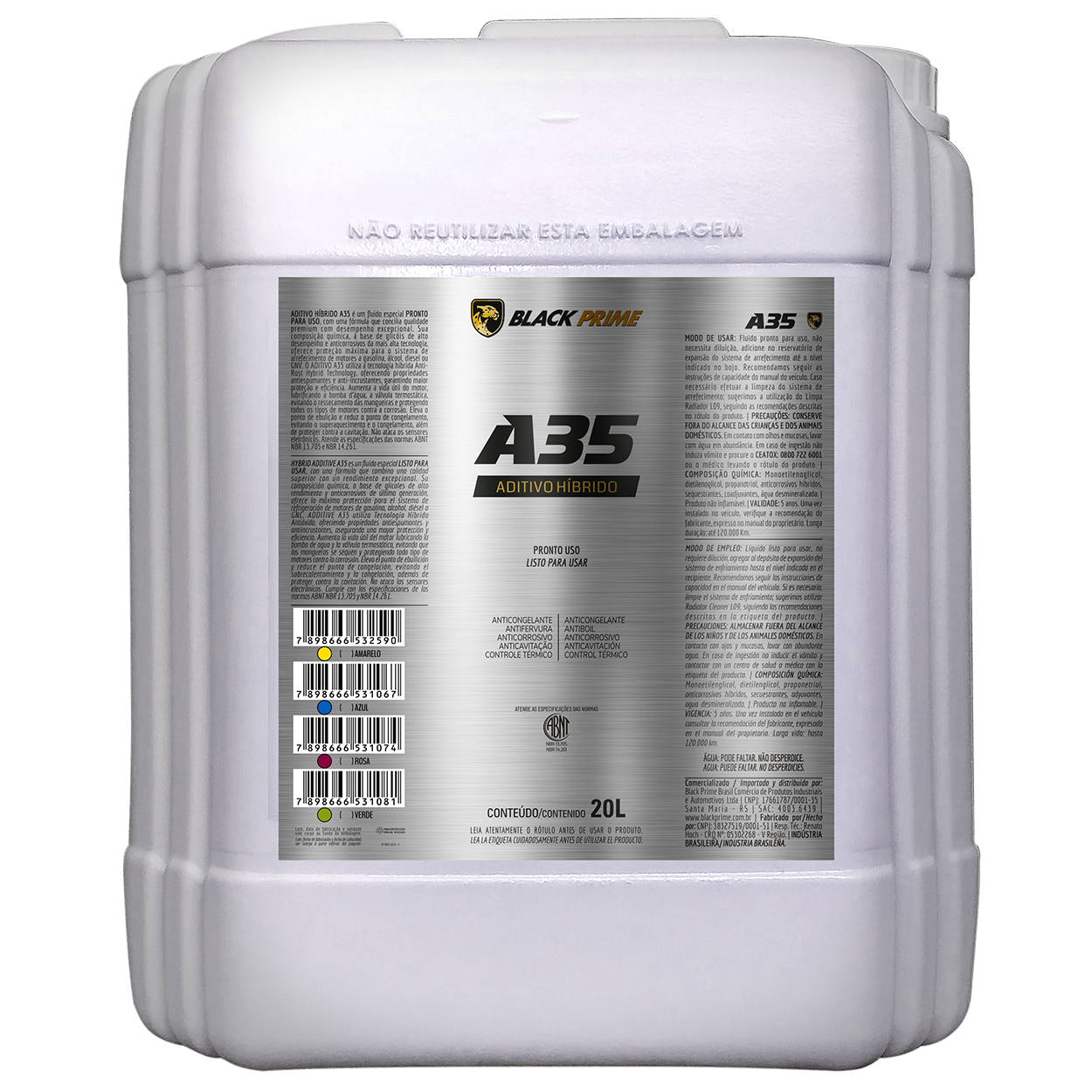 Aditivo A35 Pronto Uso Black Prime Verde 20l