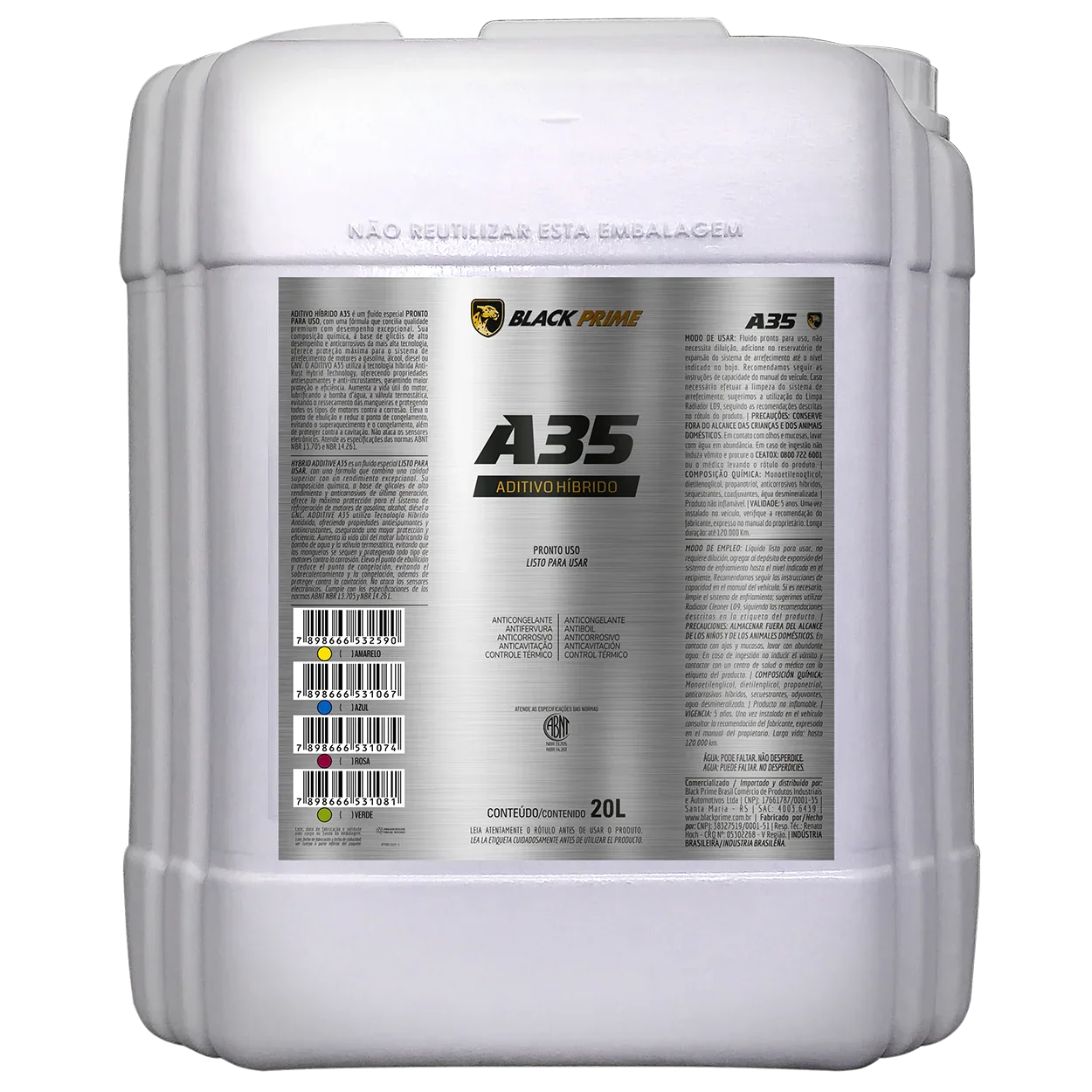 Aditivo A35 Pronto Uso Black Prime Amarelo 20l