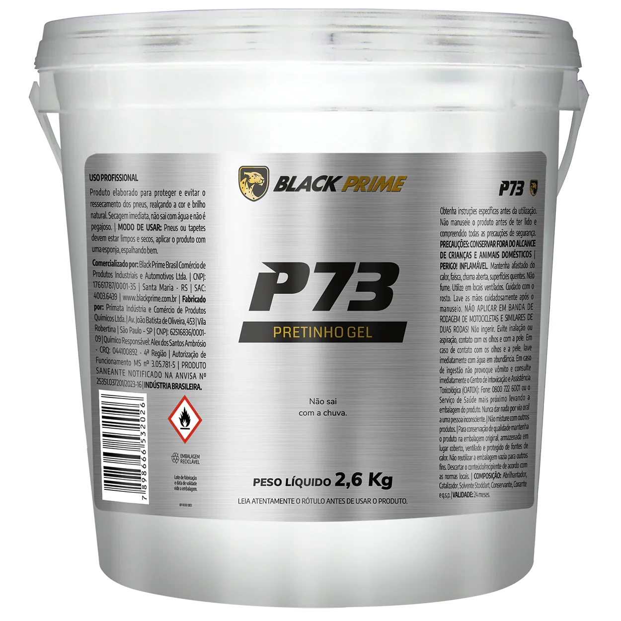 Pneu Pretinho Gel P73 Black Prime 2,6kg