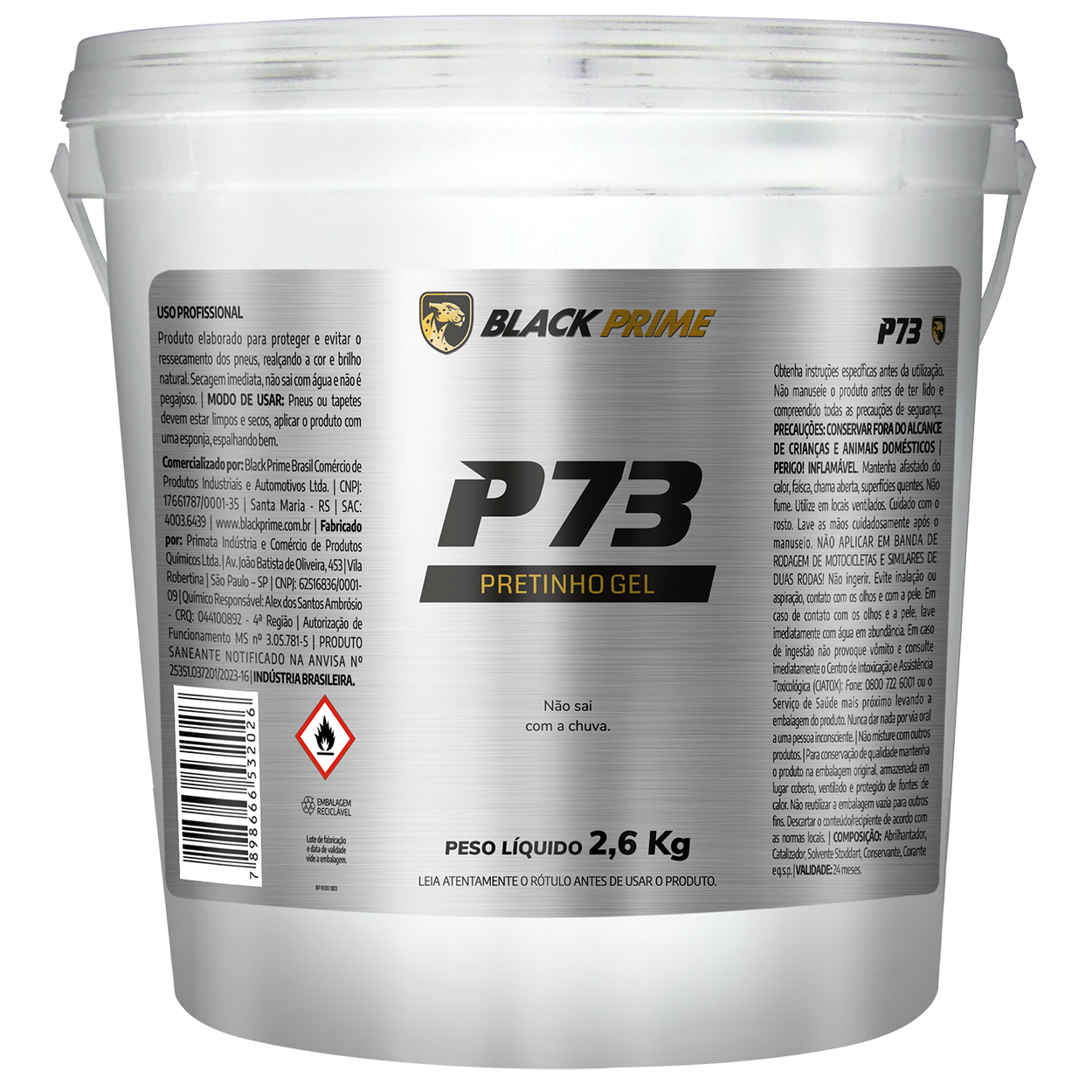 Pneu Pretinho Gel P73 Black Prime 2,6kg