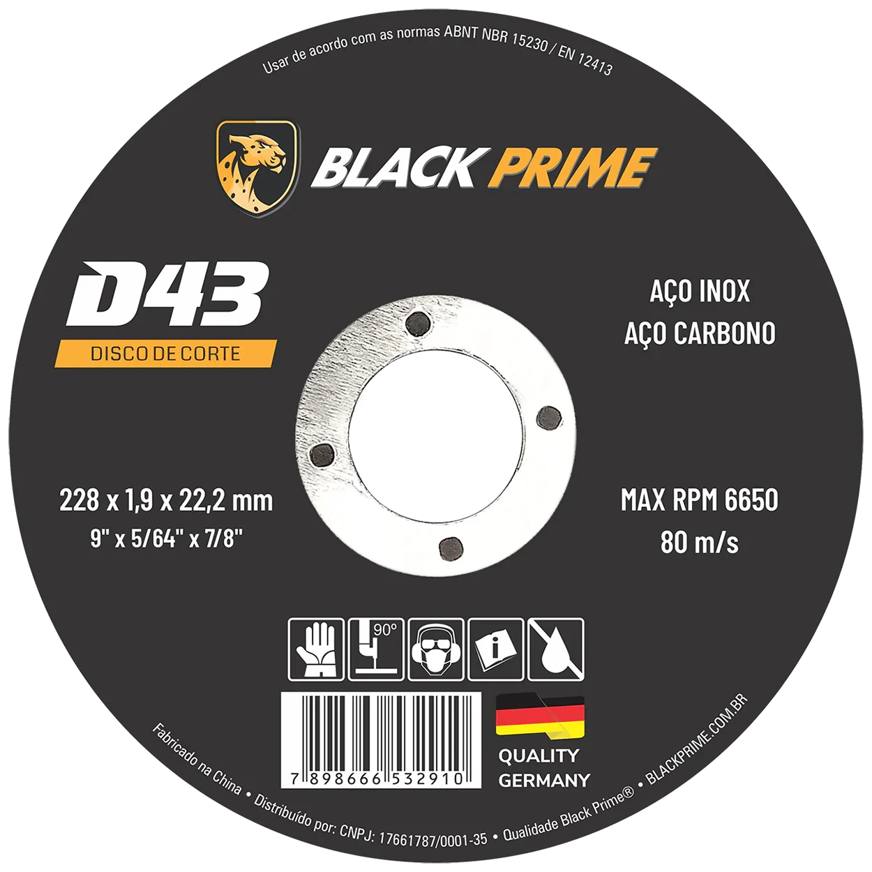 Disco De Corte D43 Black Prime 228 X 1,9 X 22,2