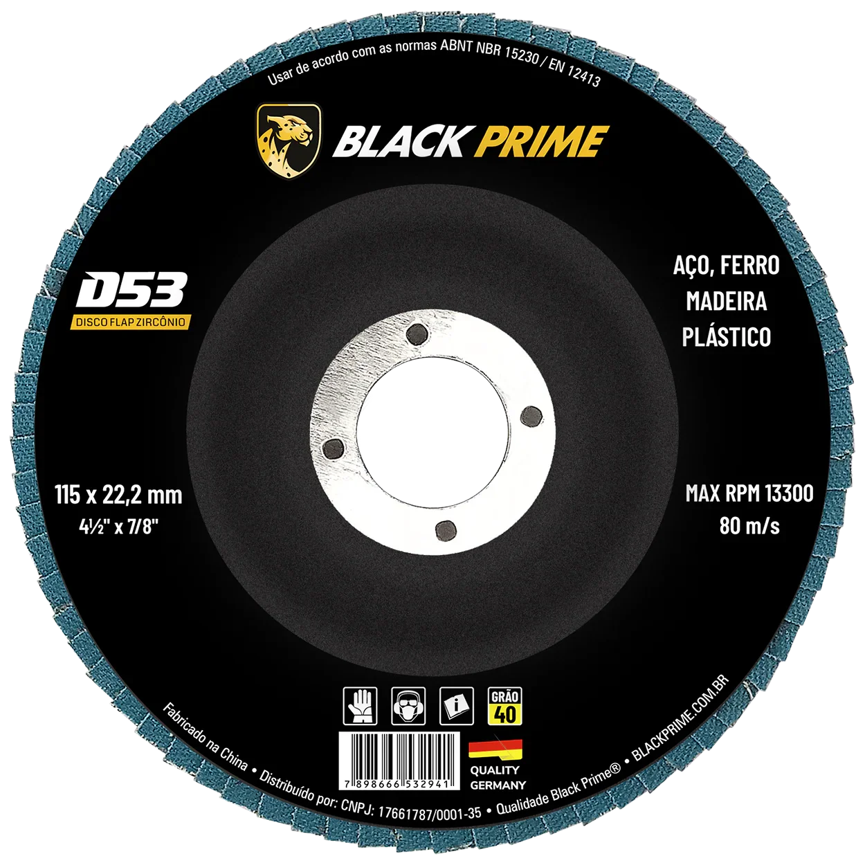 Disco Flap D53 Black Prime Zirconio 4.1/2 Gr40