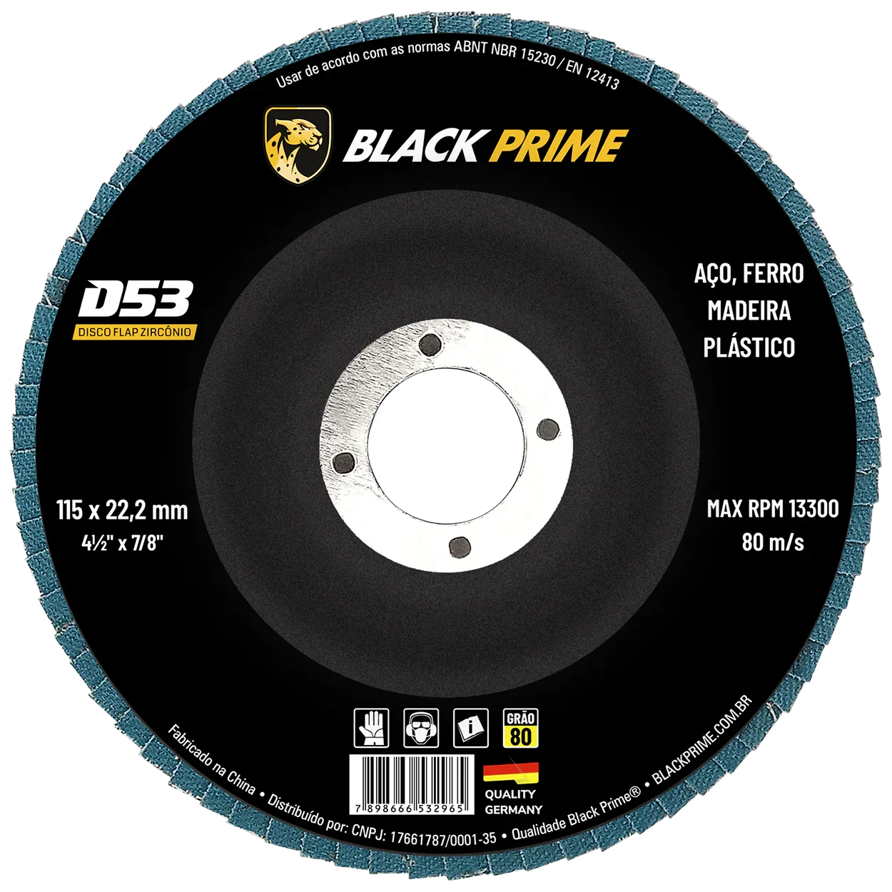 Disco Flap D53 Black Prime Zirconio 4.1/2 Gr80