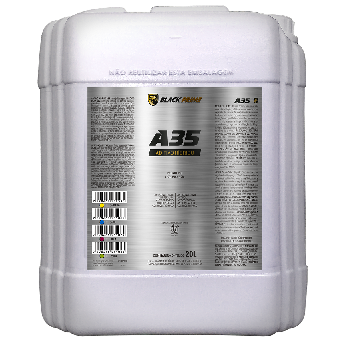 Aditivo A35 Pronto Uso Black Prime Amarelo 20l