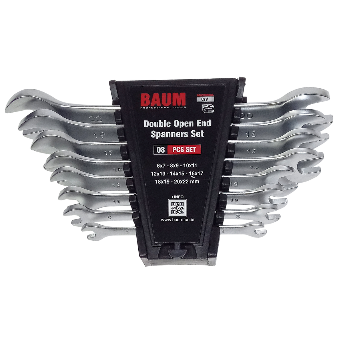 Kit Chave Fixa Dupla 08 Pcs Baum 6mm A 22mm