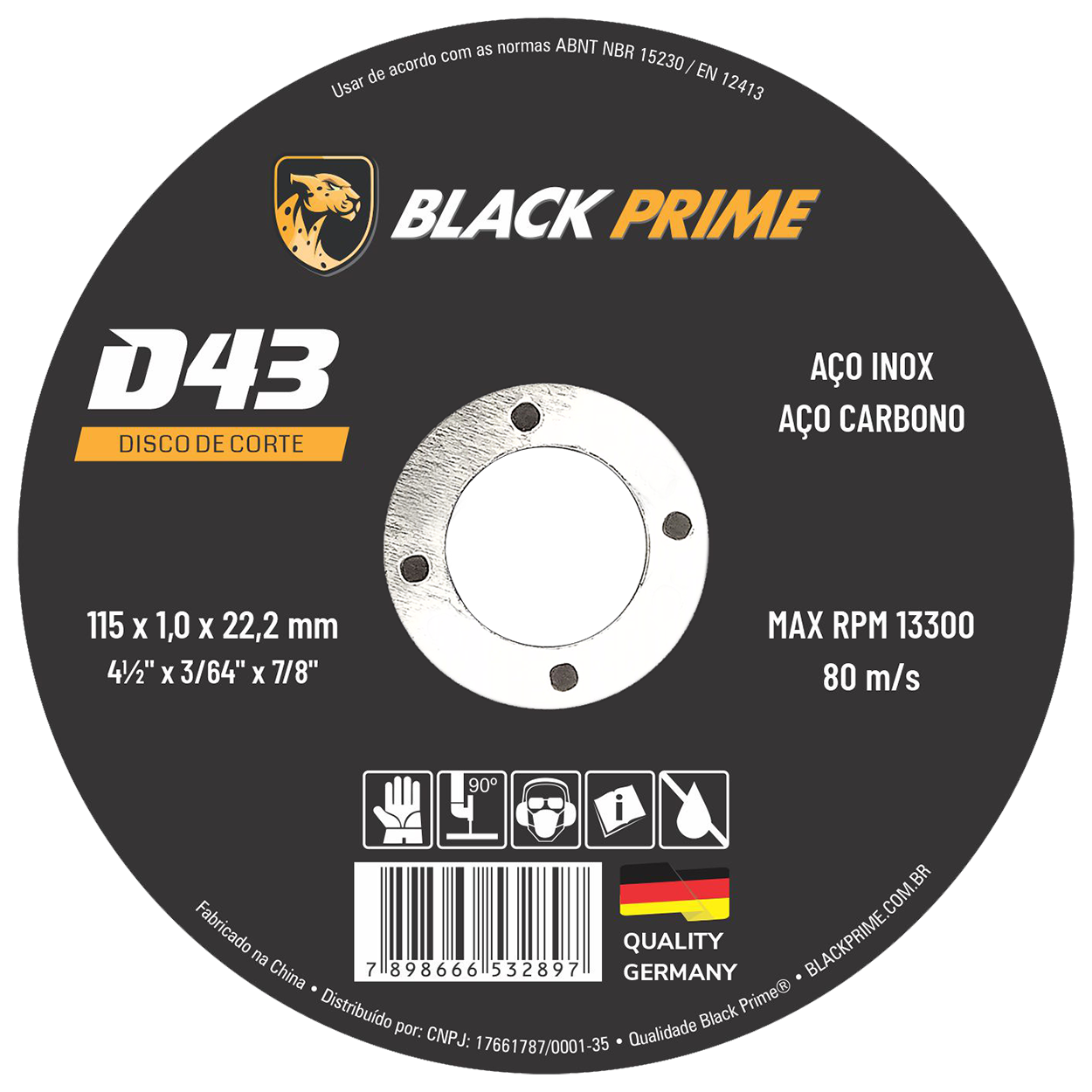 Disco De Corte D43 Black Prime 115 X 1,0 X 22,2