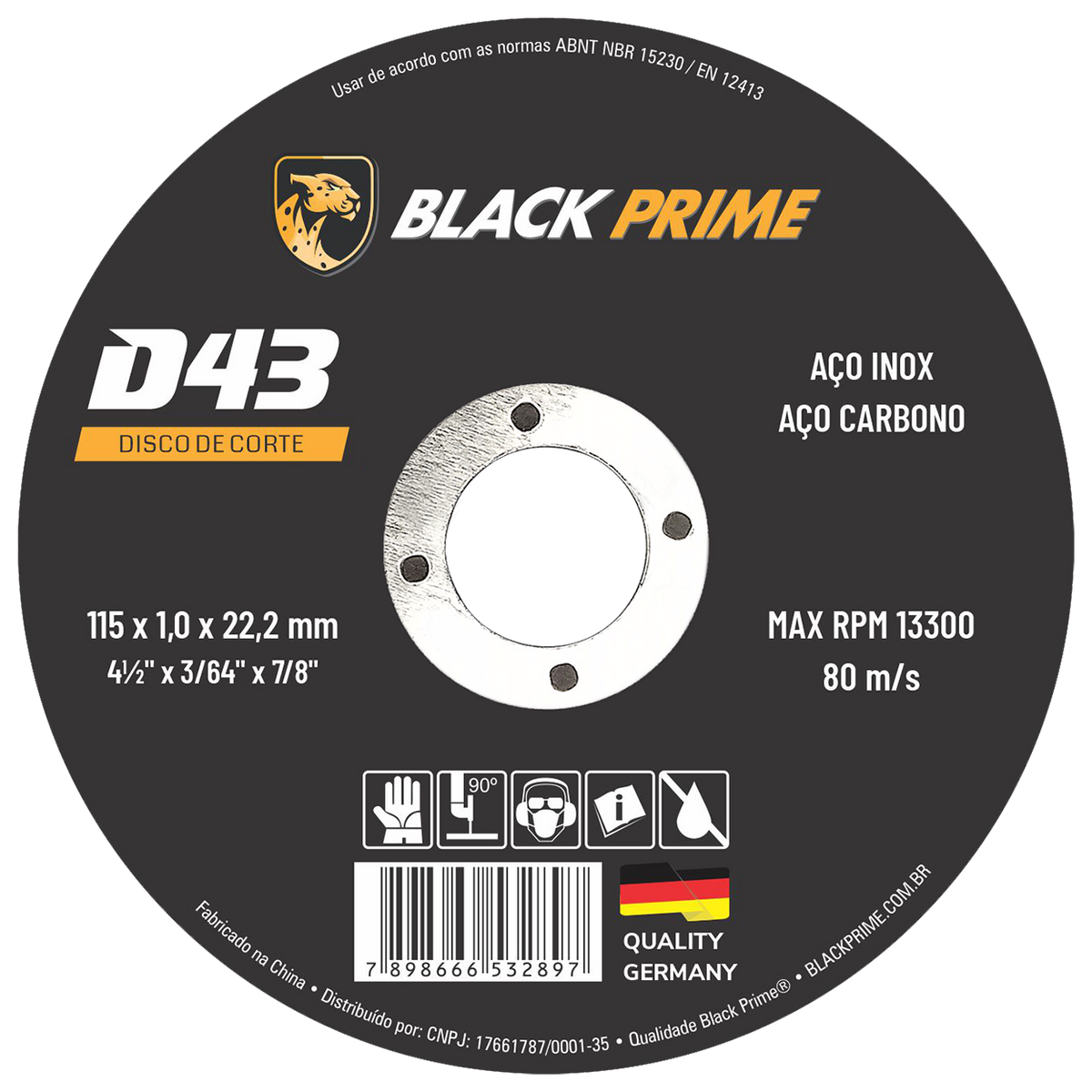 Disco De Corte D43 Black Prime 115 X 1,0 X 22,2