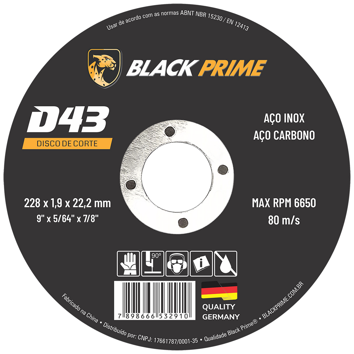 Disco De Corte D43 Black Prime 228 X 1,9 X 22,2
