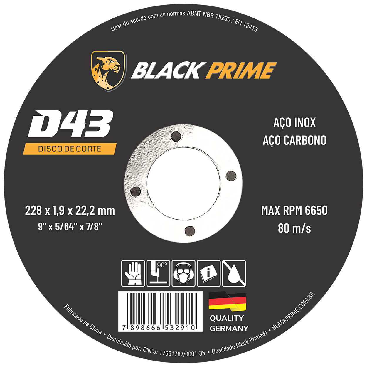 Disco De Corte D43 Black Prime 228 X 1,9 X 22,2