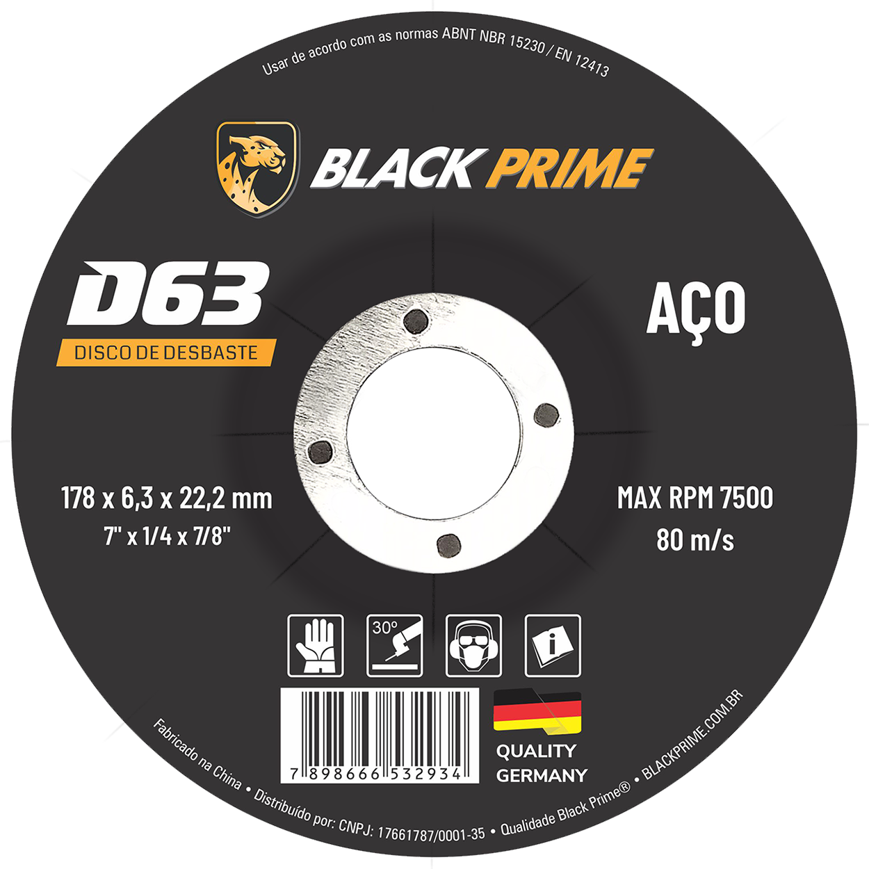 Disco De Desbaste D63 Black Prime 178 X 6,3 X 22,2