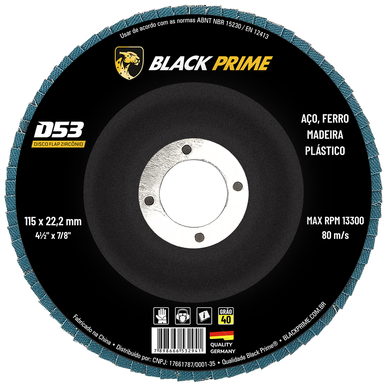 Disco Flap D53 Black Prime Zirconio 4.1/2 Gr40