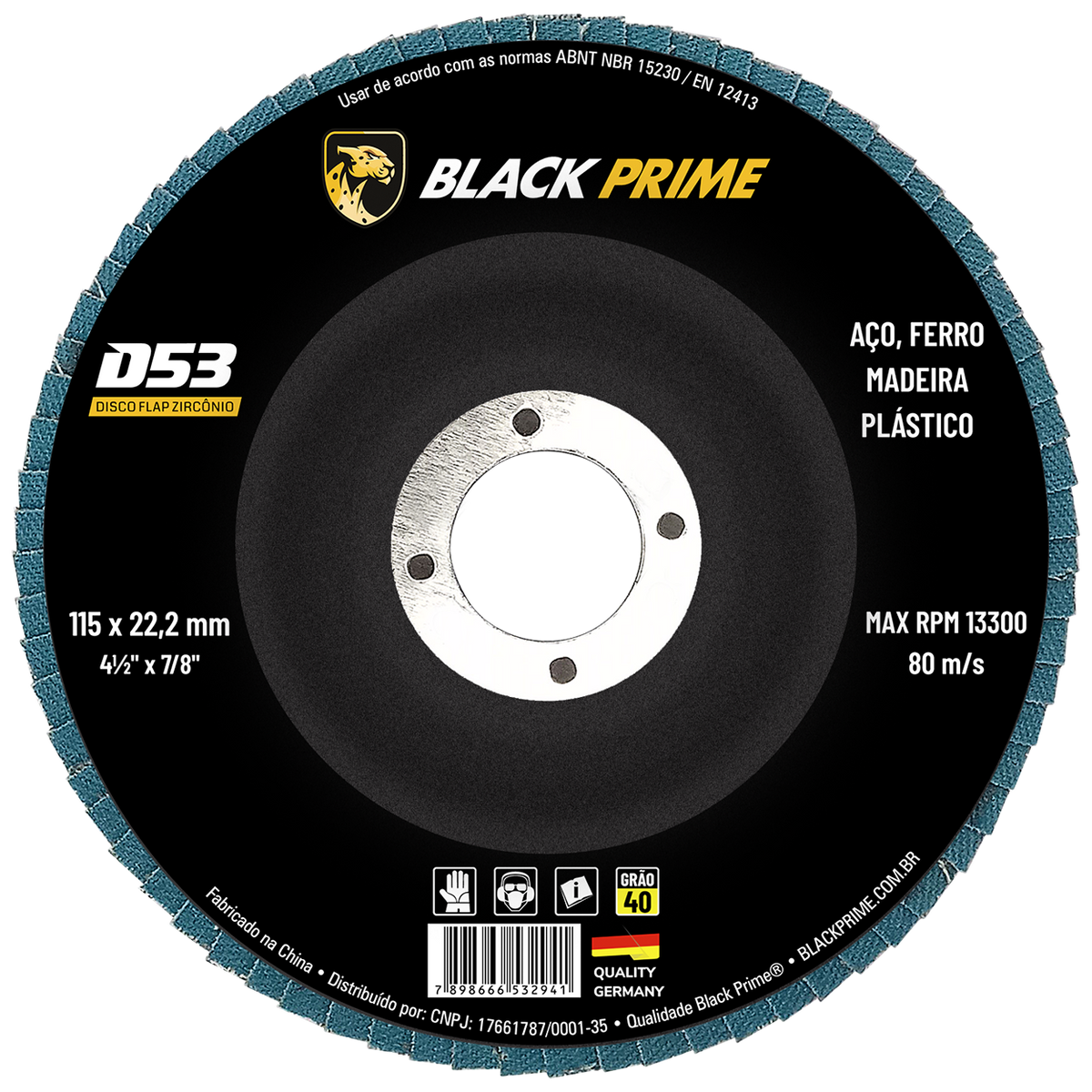 Disco Flap D53 Black Prime Zirconio 4.1/2 Gr40