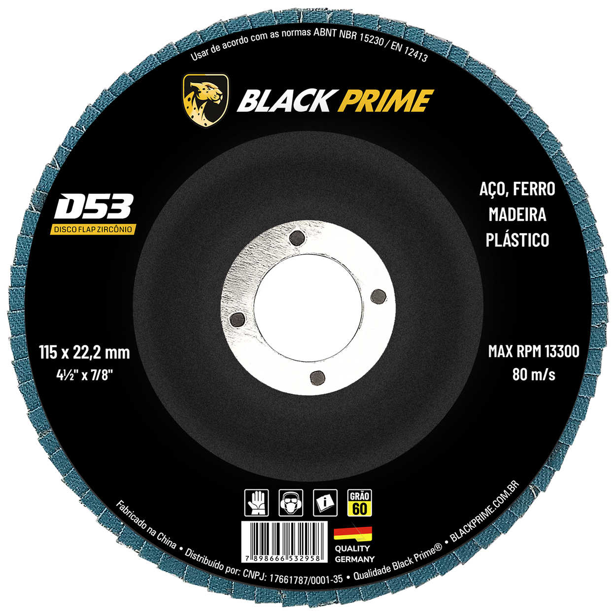 Disco Flap D53 Black Prime Zirconio 4.1/2 Gr60