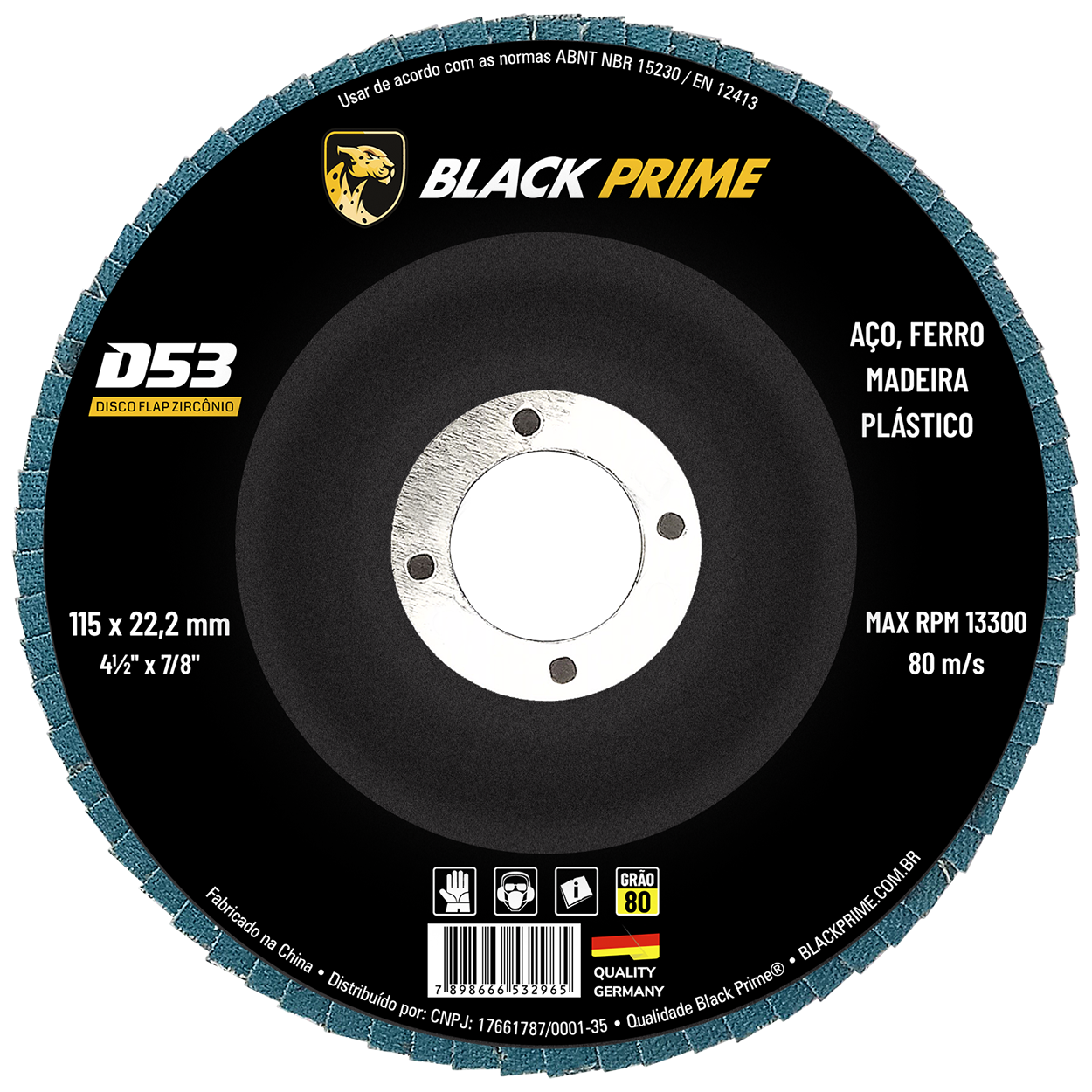 Disco Flap D53 Black Prime Zirconio 4.1/2 Gr80