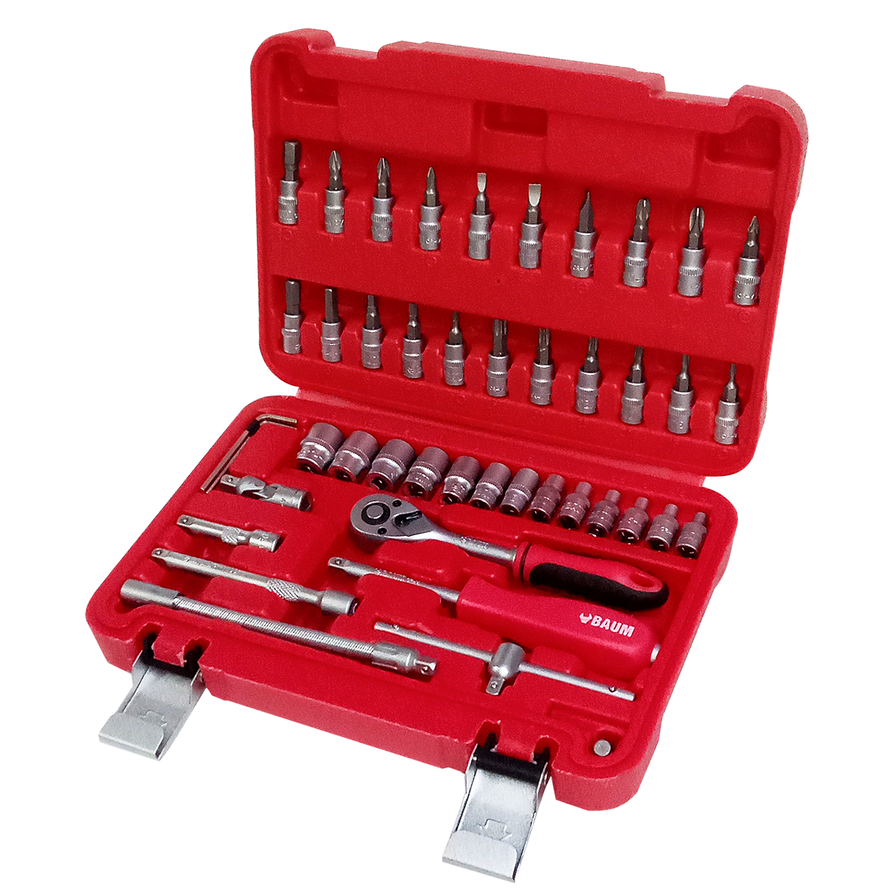Kit Soquete E Ponteira C/ Catraca 1/4"  Baum - 46