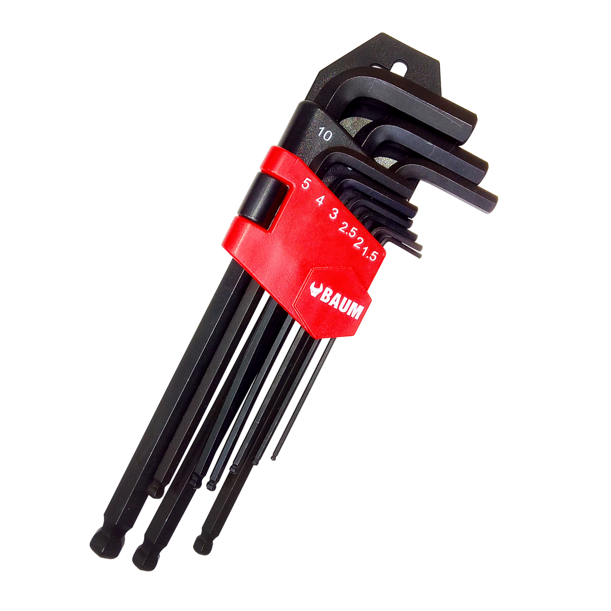 Kit Chave Allen Longo 1.5 A 10mm Baum - 9pçs