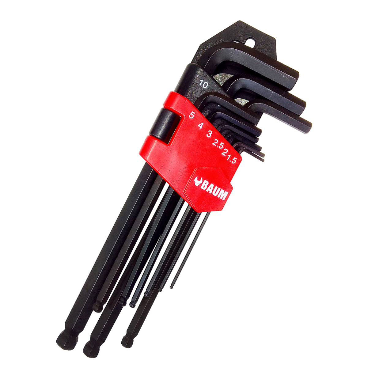 Kit Chave Allen Longo 1.5 A 10mm Baum - 9pçs