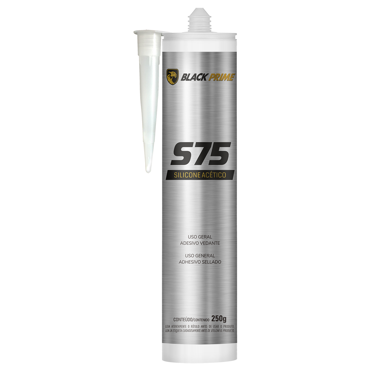 Adesivo De Silicone Acetico S75 Black Prime Incolor 250g